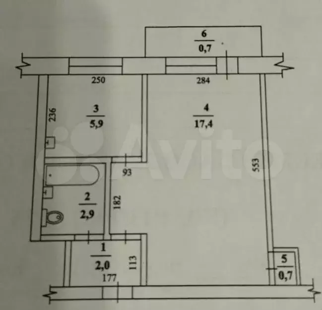 1-к. квартира, 28,9 м, 3/5 эт. - Фото 0