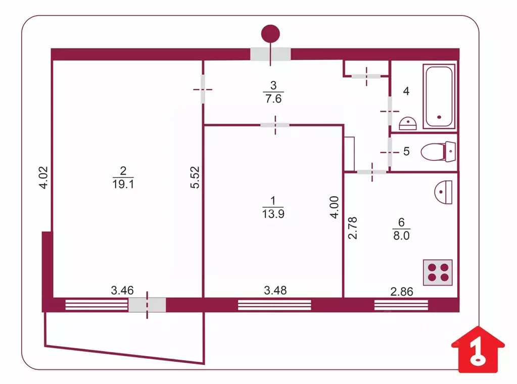 2-к кв. Омская область, Омск ул. 10 лет Октября, 111 (52.8 м) - Фото 2