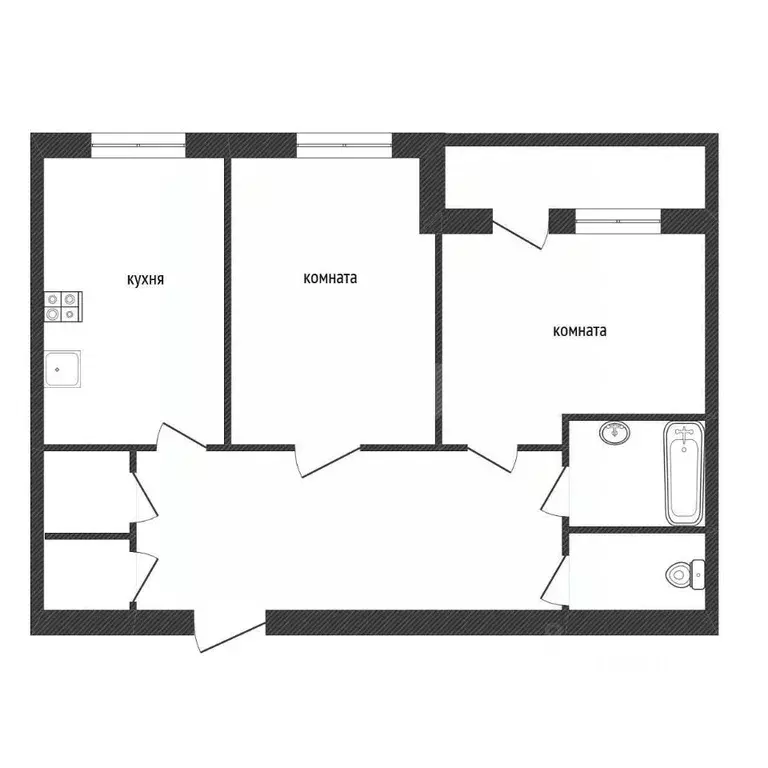 2-к кв. Ленинградская область, Кириши просп. Ленина, 17В (43.8 м) - Фото 2