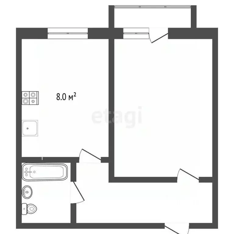 1-к кв. Самарская область, Самара ул. Маршала Устинова, 3 (33.0 м) - Фото 2