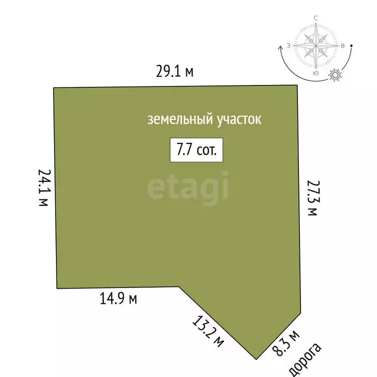 Участок в Мирное, Угловая улица (7.65 м) - Фото 1
