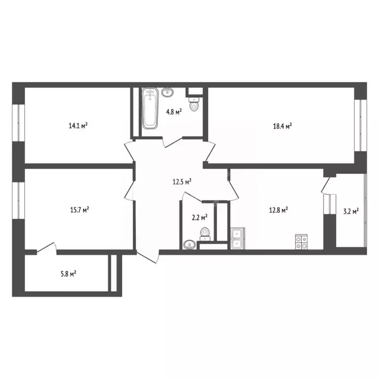 3-к кв. Московская область, Мытищи ул. 2-я Институтская, 28 (85.8 м) - Фото 2
