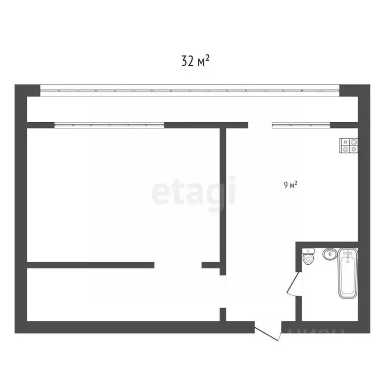 1-к кв. Ставропольский край, Ессентуки ул. Шмидта (32.0 м) - Фото 1