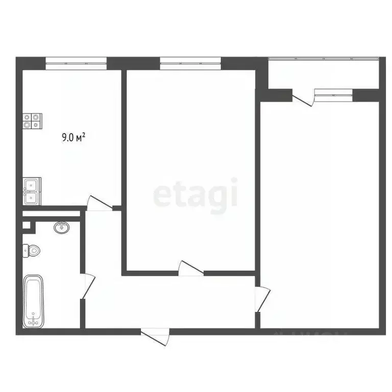 2-к кв. Тюменская область, Тюмень ул. Мельникайте, 132 (50.0 м) - Фото 2