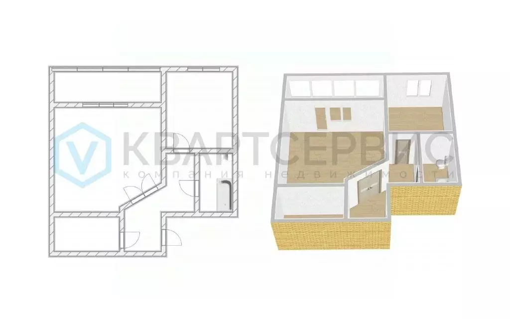 1-к кв. Омская область, Омск ул. Алексея Полторацкого, 48 (40.3 м) - Фото 2