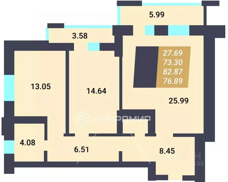 3-к кв. Новосибирская область, Новосибирск Армавирская ул., 1 (74.0 м) - Фото 1