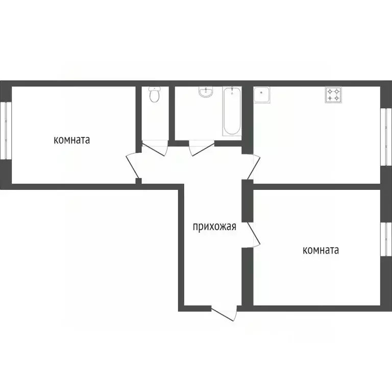2-к кв. Бурятия, Улан-Удэ 102-й мкр, ул. Ринчино, 14 (44.8 м) - Фото 1