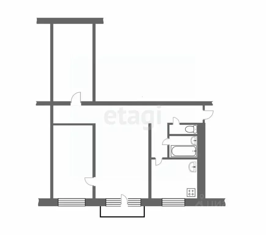 3-к кв. Челябинская область, Чебаркуль ул. Мира, 22 (53.9 м) - Фото 2