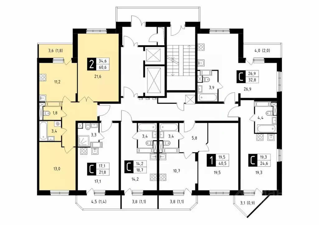 2-к кв. Московская область, Подольск Климовск мкр, ул. Школьная, 43 ... - Фото 1
