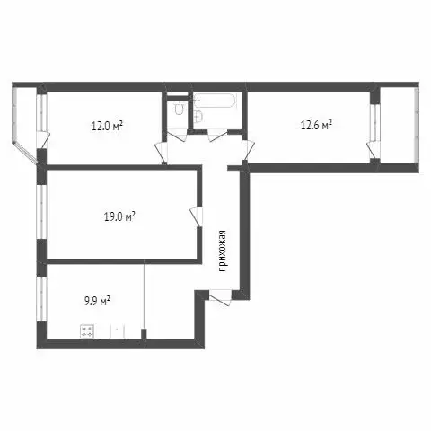 3-комнатная квартира: Норильск, Талнахская улица, 6 (71 м) - Фото 1