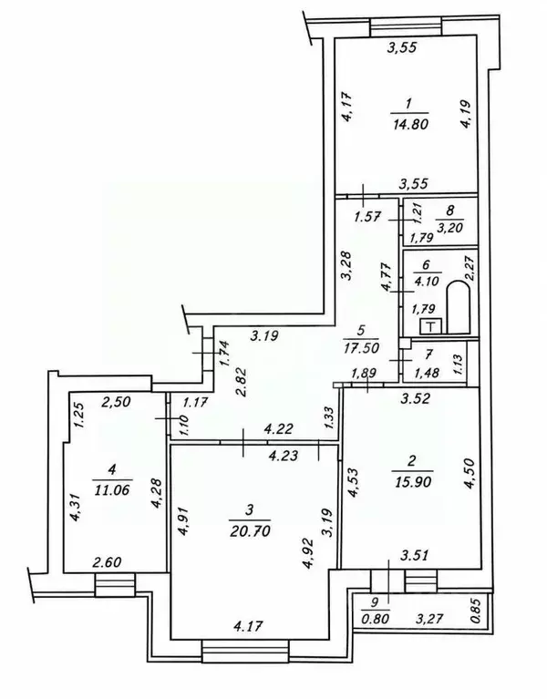 3-к кв. Чувашия, Чебоксары бул. Анатолия Миттова, 25к1 (87.9 м) - Фото 2