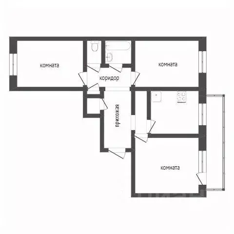 3-к кв. Бурятия, Улан-Удэ Энергетик мкр, 35 (66.2 м) - Фото 1