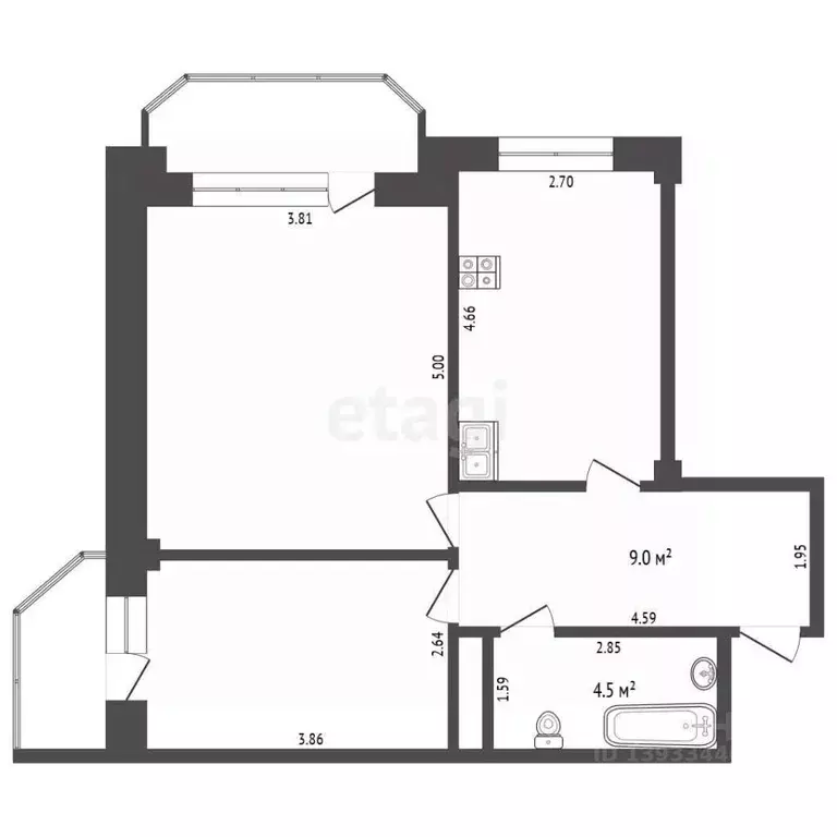 2-к кв. Тюменская область, Тюмень Микрорайон мыс, ул. Судоремонтная, ... - Фото 2