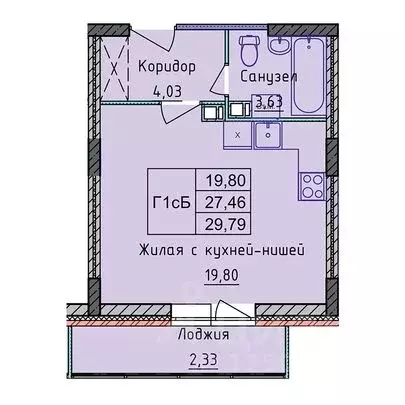 1-к кв. Ярославская область, Ярославль 2-й мкр,  (29.72 м) - Фото 0