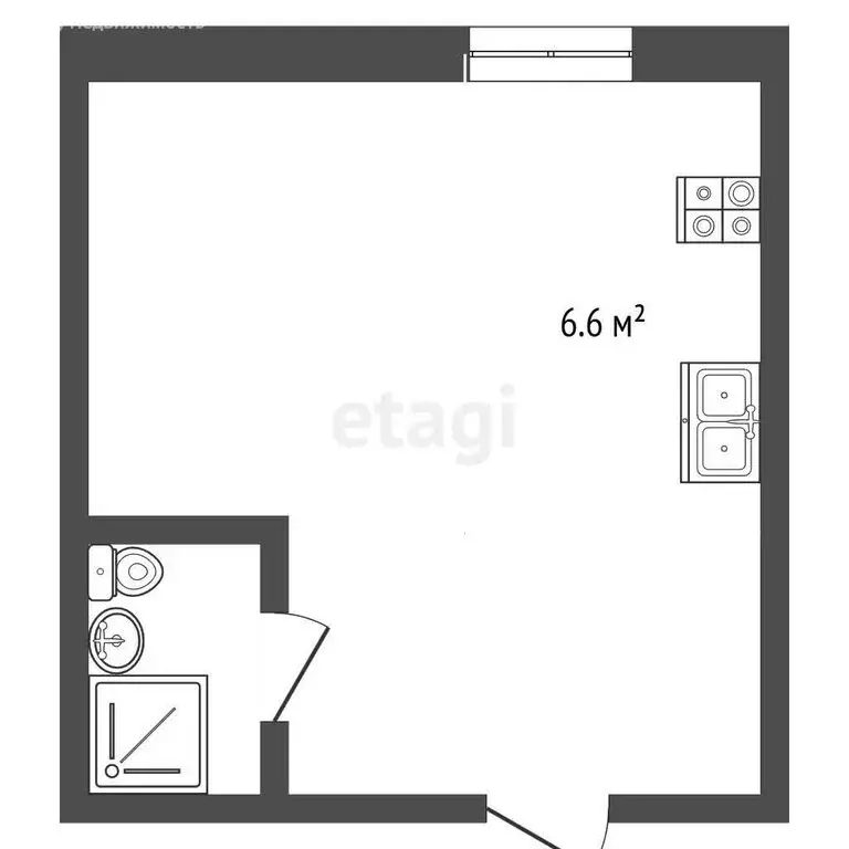 Квартира-студия: Омск, Транссибирская улица, 6к2 (36.6 м) - Фото 1