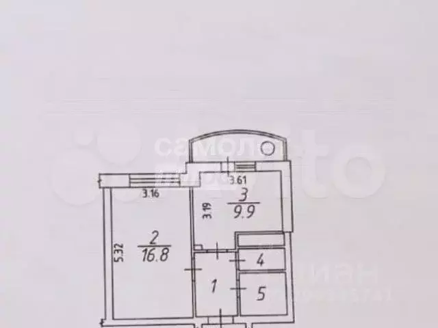 1-к. квартира, 36 м, 1/5 эт. - Фото 0