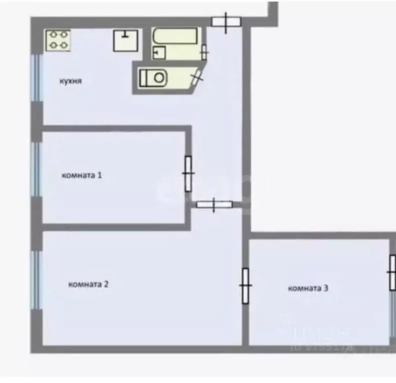 3-к кв. Татарстан, Казань ул. Нурихана Фаттаха, 15 (82.3 м) - Фото 2