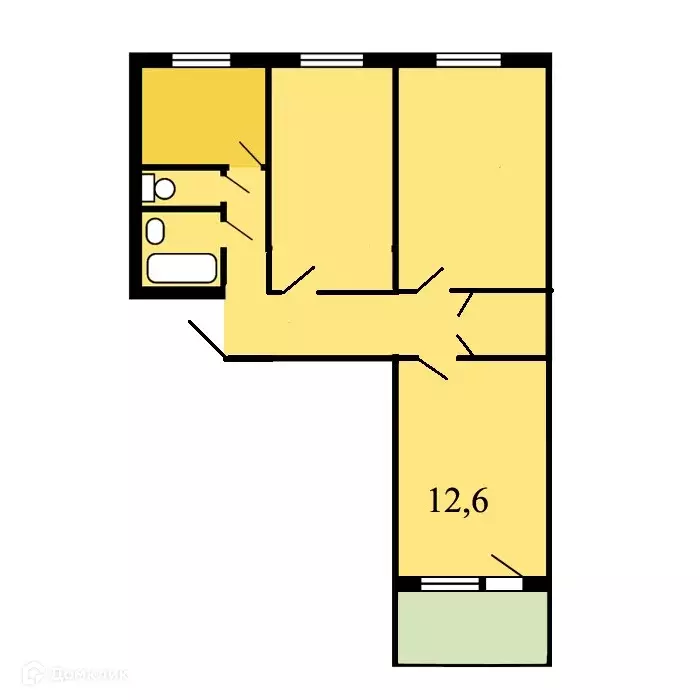 Продаётся 3-к квартира, 58 м - Фото 1
