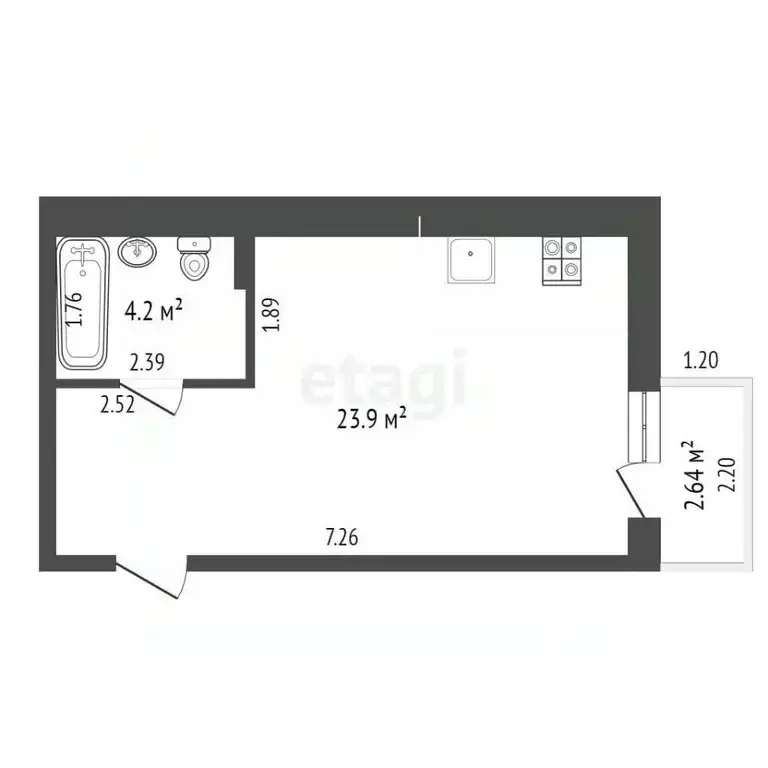 Студия Краснодарский край, Новороссийск Цемдолина тер., ул. Парковая, ... - Фото 2