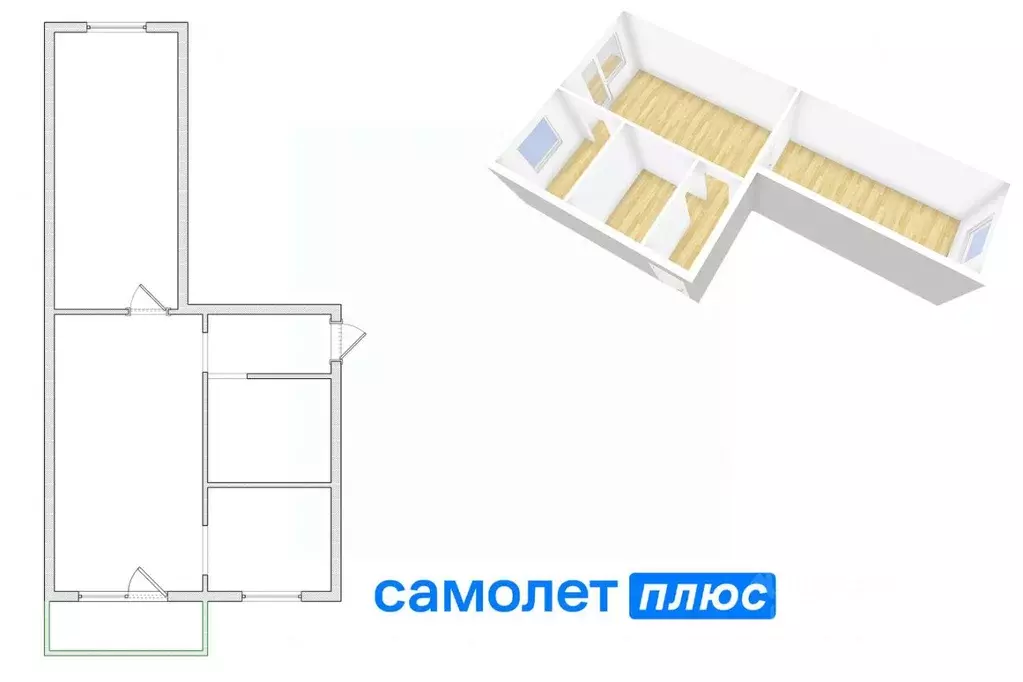 2-к кв. Кемеровская область, Кемерово Стахановская ул., 21Б (42.9 м) - Фото 1