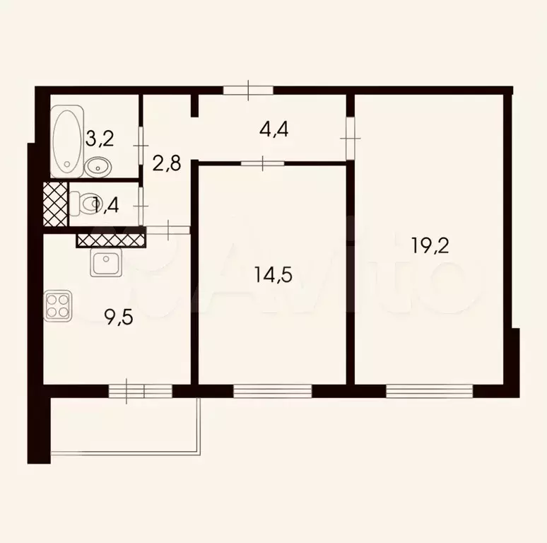 2-к. квартира, 55 м, 23/23 эт. - Фото 0