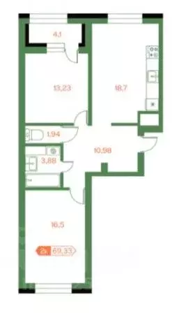 2-к кв. Ханты-Мансийский АО, Сургут 31Б мкр, 5 (69.33 м) - Фото 1