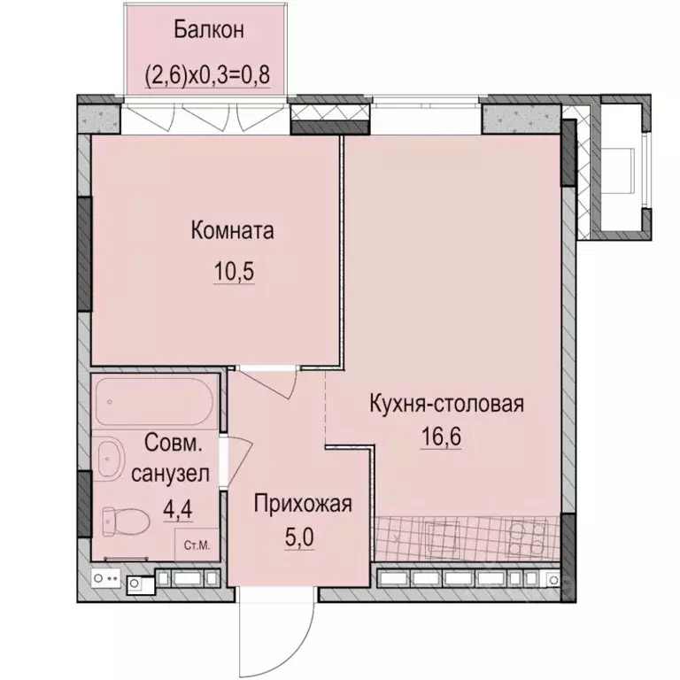 1-к кв. Татарстан, Казань Ферма-2 жилмассив,  (37.3 м) - Фото 1