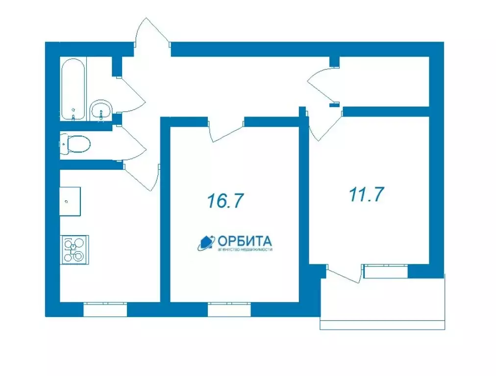 2-комнатная квартира: Тюмень, Олимпийская улица, 43 (51.1 м) - Фото 1