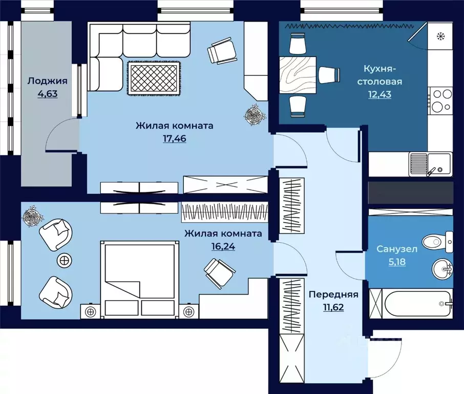 Свободной планировки кв. Камчатский край, Петропавловск-Камчатский ... - Фото 1