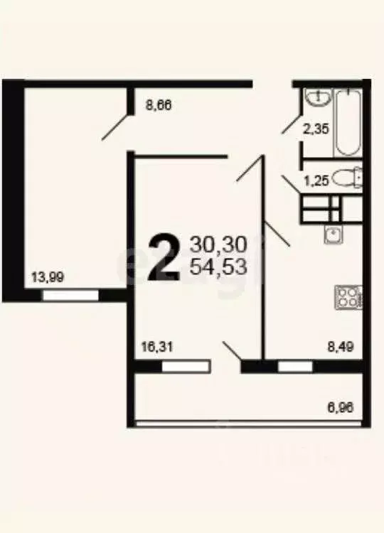 2-к кв. Удмуртия, Ижевск ул. Холмогорова, 101 (54.5 м) - Фото 0