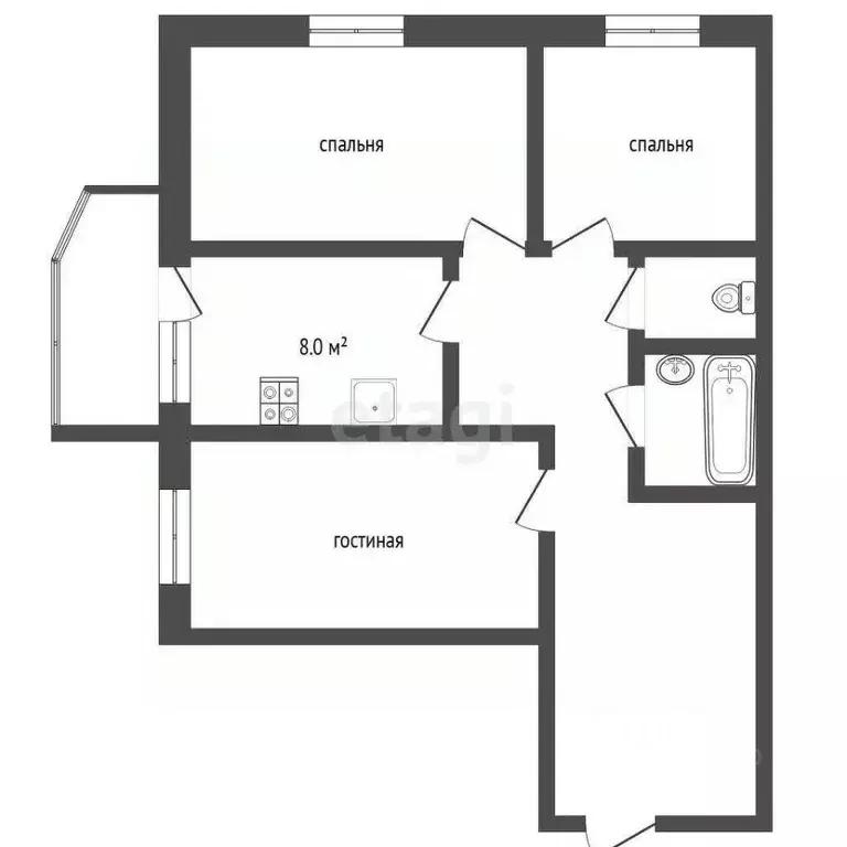 3-к кв. Тюменская область, Тюмень ул. Демьяна Бедного, 83 (66.0 м) - Фото 0