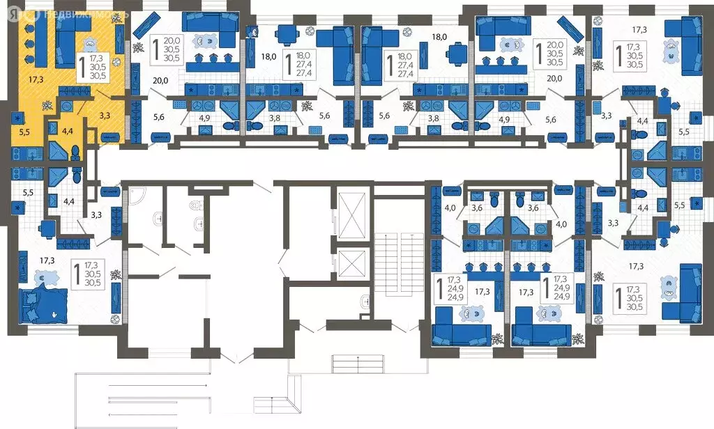 Квартира-студия: Сочи, улица Искры, 88к10 (30.5 м) - Фото 1