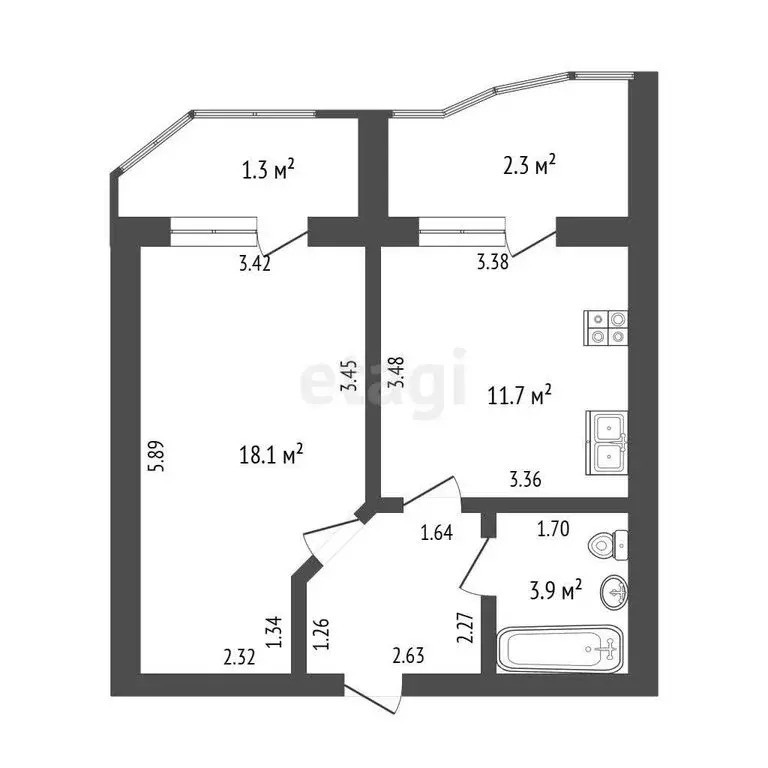 1-комнатная квартира: Саранск, Волгоградская улица, 124 (40 м) - Фото 1
