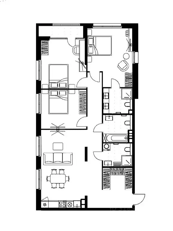 4-к кв. Москва ул. Зорге, 25С2 (103.9 м) - Фото 1