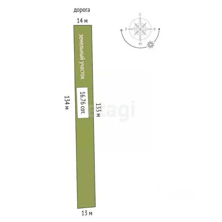 Участок в Мордовия, Большеберезниковский район, с. Нерлей Центральная ... - Фото 2