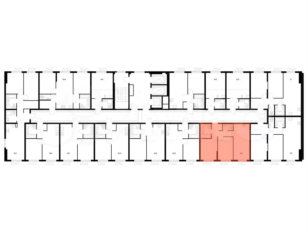 2-к. квартира, 49,1 м, 14/25 эт. - Фото 1