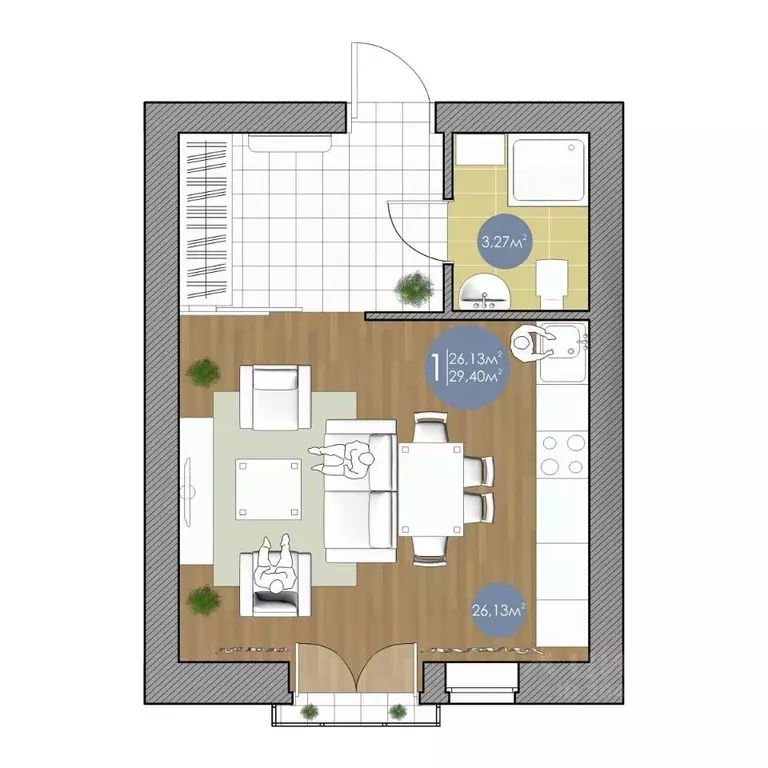Студия Оренбургская область, Оренбургский район, пос. Пригородный, ... - Фото 1