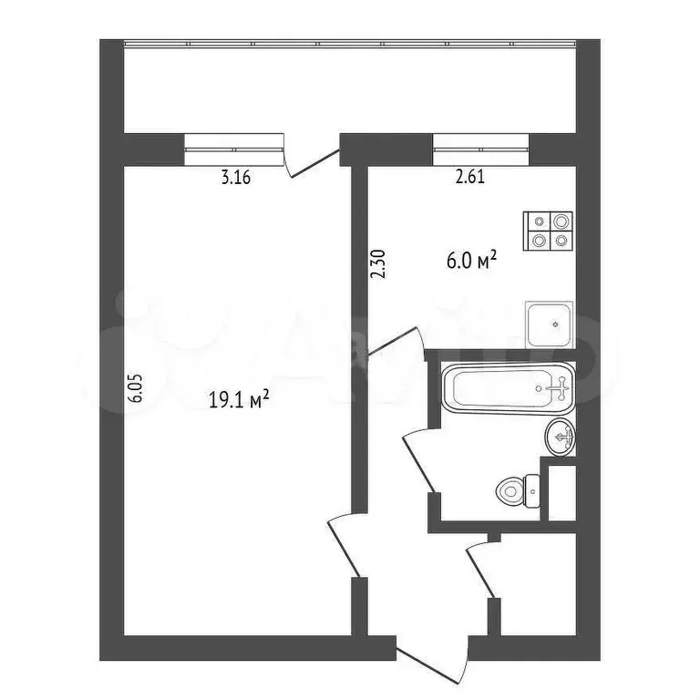 1-к. квартира, 34,5 м, 10/14 эт. - Фото 0