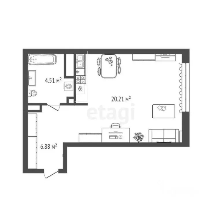 Студия Тюменская область, Тюмень Рощино мкр, ул. Александра ... - Фото 2