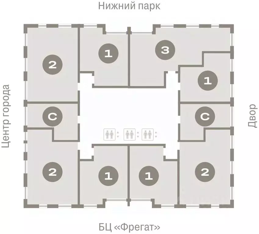 2-к кв. Липецкая область, Липецк пл. Петра Великого, 1 (66.92 м) - Фото 1