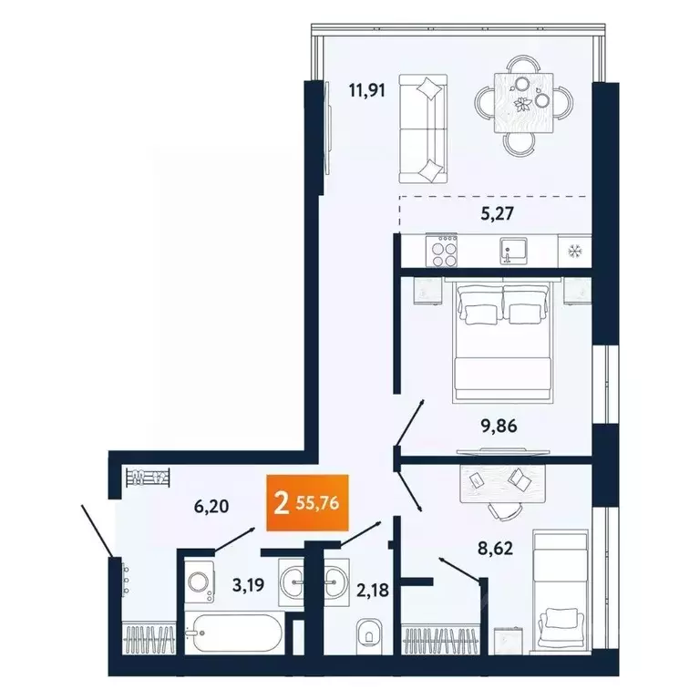 3-к кв. Приморский край, Владивосток Пихтовая ул. (55.76 м) - Фото 1