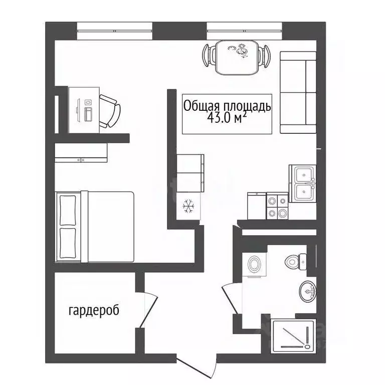 Студия Новосибирская область, Новосибирск 2-я Обская ул., 71/1 (43.0 ... - Фото 1