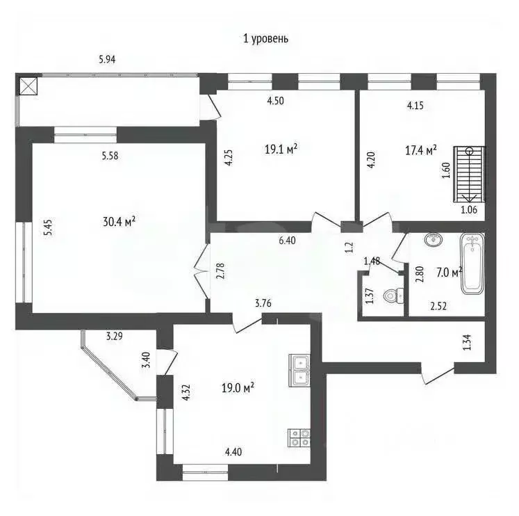 3-к кв. Тюменская область, Тюмень ул. Кирова, 6 (221.8 м) - Фото 2