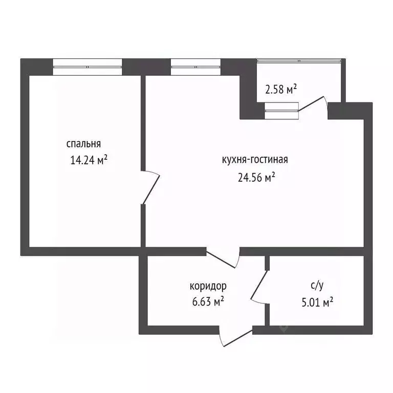1-к кв. Красноярский край, Красноярск Судостроительная ул., 139 (50.1 ... - Фото 2