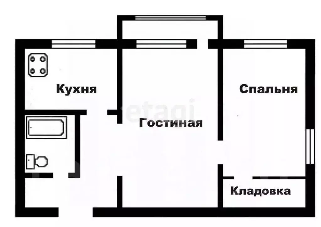 2-к кв. Тульская область, Богородицк Западный мкр, 8 (43.0 м) - Фото 1