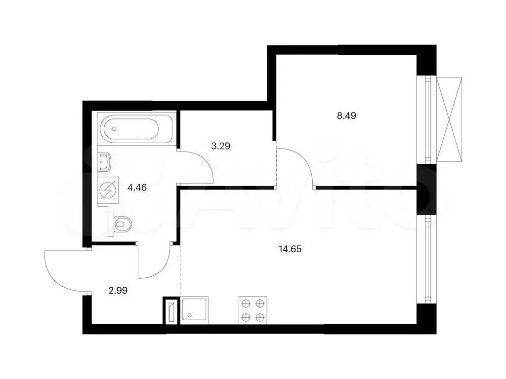 1-к. квартира, 33,9 м, 24/24 эт. - Фото 0