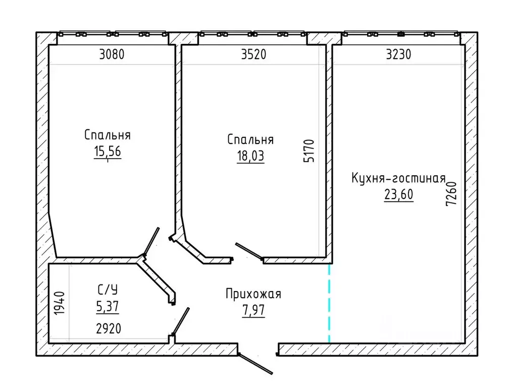 3-к кв. Кабардино-Балкария, Нальчик Эльбрусская ул. (70.0 м) - Фото 2