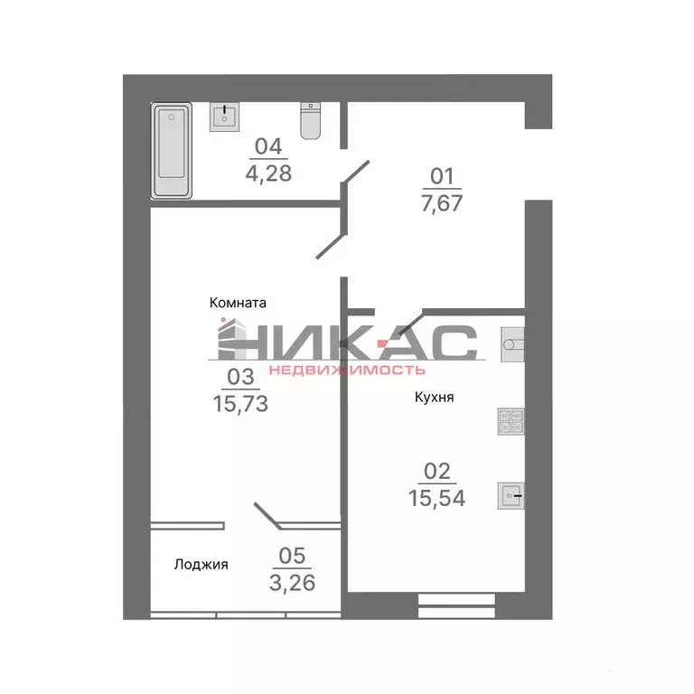 1-комнатная квартира: Карачиха, Радужный переулок, 4 (45.1 м) - Фото 0