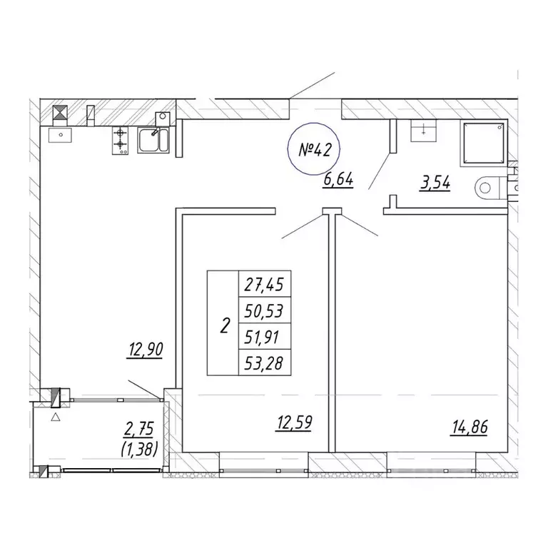 2-к кв. Калининградская область, Зеленоградск  (53.28 м) - Фото 1