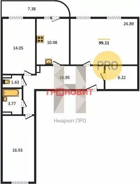 3-к кв. Новосибирская область, Новосибирск Сухарная ул., 96/3 (99.1 м) - Фото 1